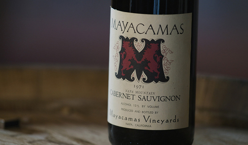 Closeup of Mayacamas Cabernet Sauvignon Label
